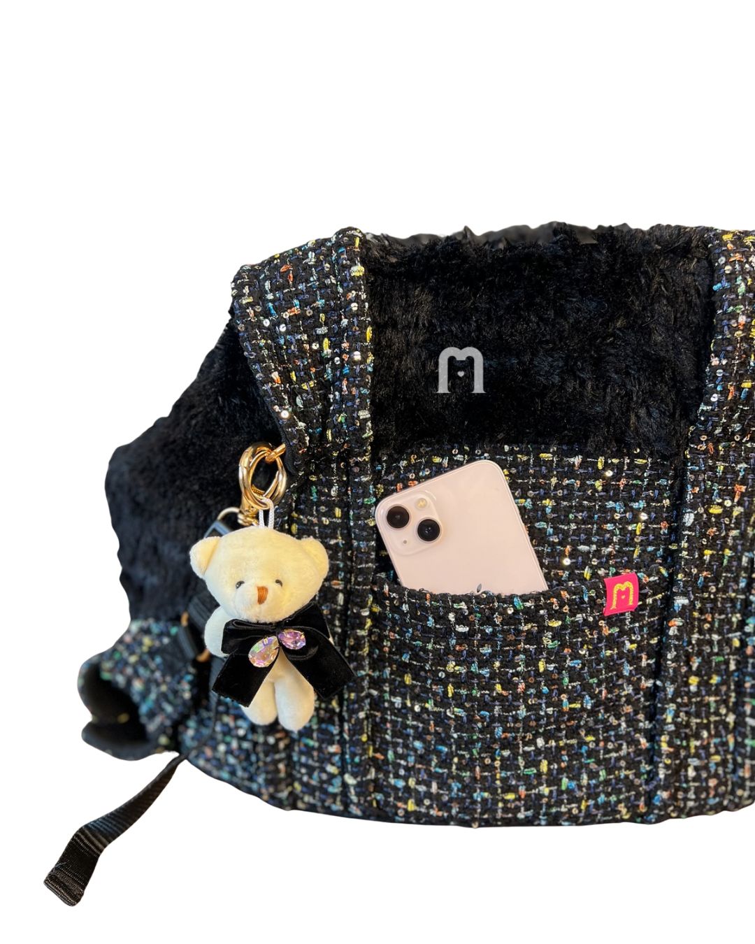 Bolsa de Tweed Preto - Imagem 6