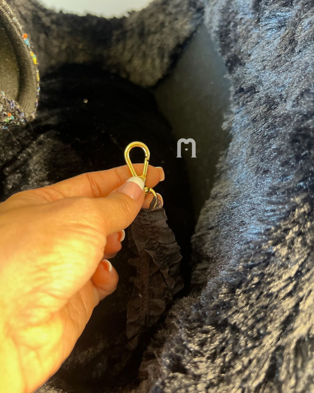 Bolsa de Tweed Preto - Imagem 7